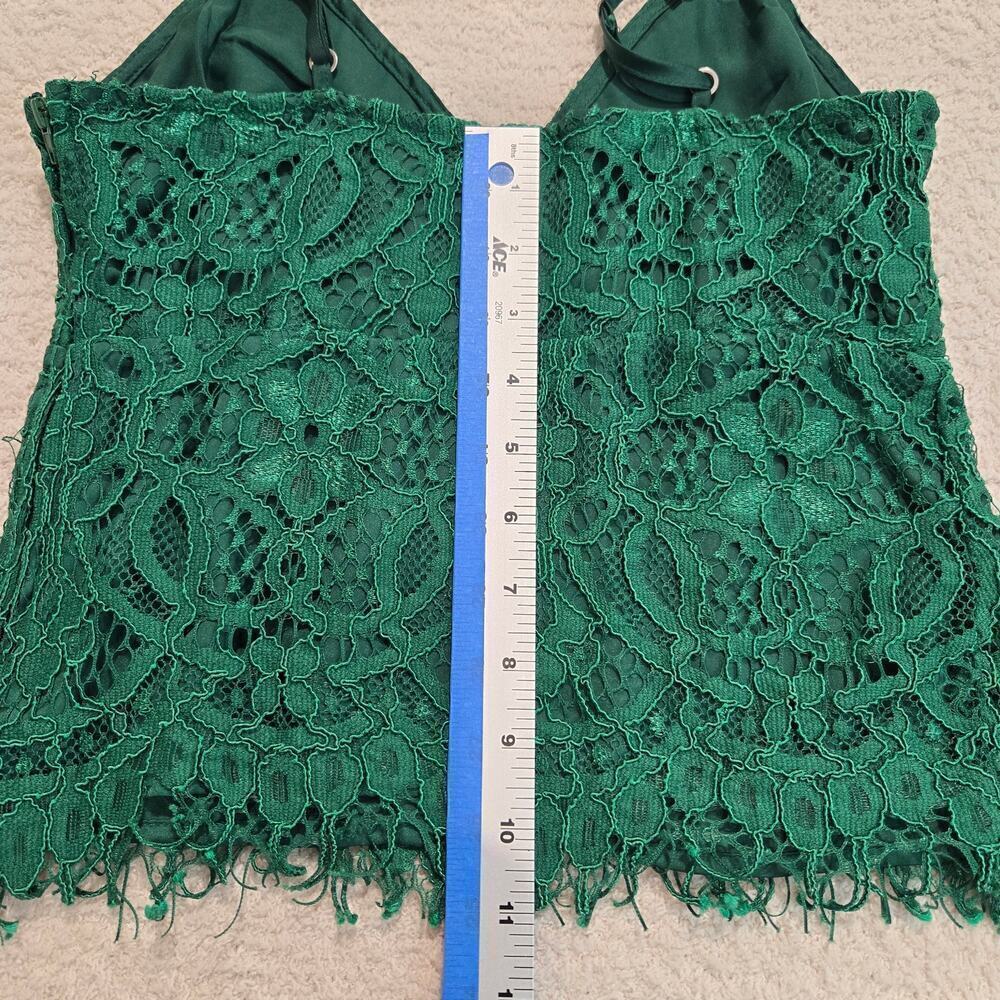 Green lace tank top cami crop top Size S by Xhilaration Y2K Whimsygoth - Picture 7 of 10